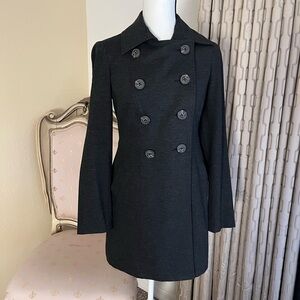 Cabi Gray Double Breasted Knit Jacket. Size XS